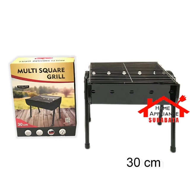 Maspion Maslon Alat Panggang Panggangan Pemanggang BBQ Sate Serbaguna Multi Square Grill 30 CM