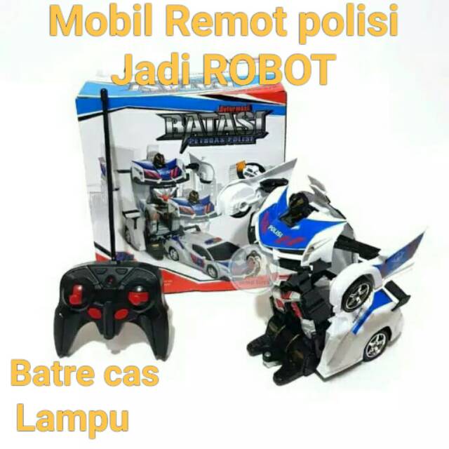 Mobil remot jadi Robot  / Mobil remot polisi jadi robot / Rc mobil Deformation