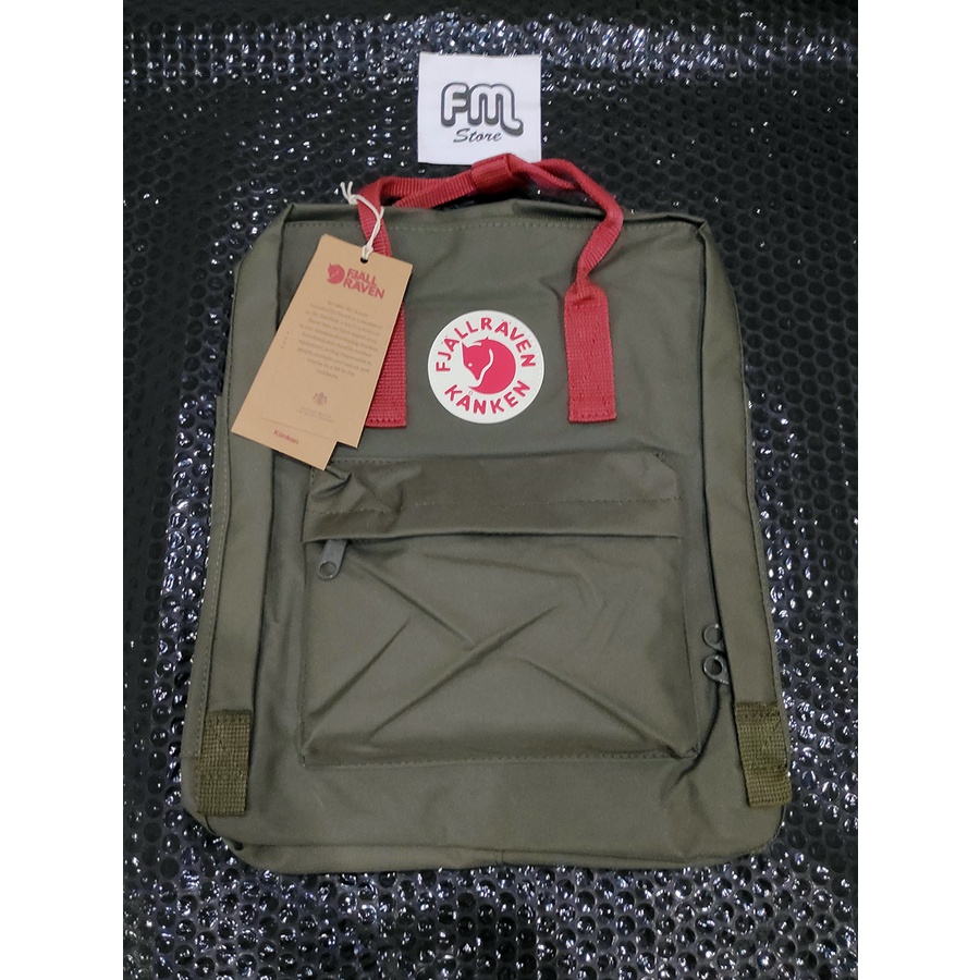 SALE Tas Ransel Kan Ken MEDIUM Polos Simple / Backpack Sekolah Wanita (READY GOSEND)-army red