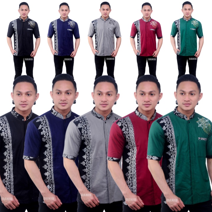 Baju koko dewasa lengan pendek warna terbaru koko bordir pria koko batik murah koko laki laki muslim