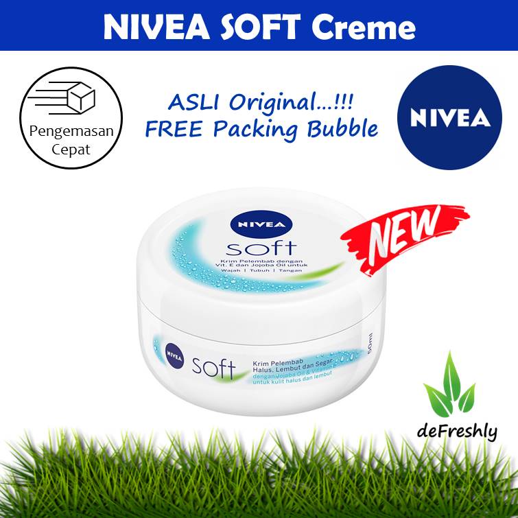 ❤ defreshly ❤ NIVEA SOFT | NIVEA CREME JAR BIRU | NIVEA CREAM RADIANT SMOOTH - Krim Pelembab Wajah/Tubuh/Tangan (50mL - 100mL)