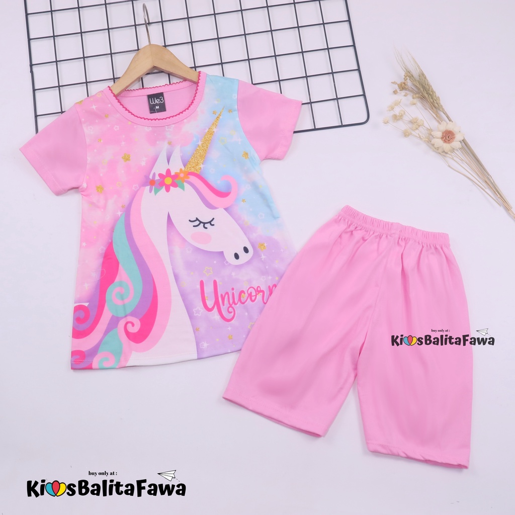 Setelan Momo Kids Size 4-6 Tahun / EXPORT Quality Baju Karakter Kaos Lengan Pendek Celana Pendek