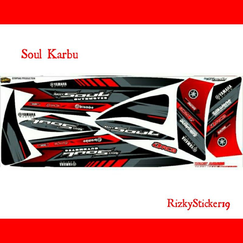 Striping Mio Soul Karbu Variasi Stiker Motor Yamaha Soul Karbu Lis Cover Lis Body Motor