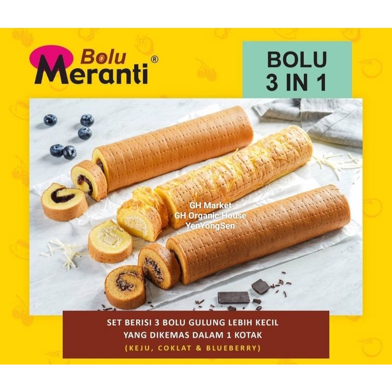 

Bolu Meranti 3 in 1 Coklat Keju BlueBerry/ Kue Oleh Oleh Medan Hampers