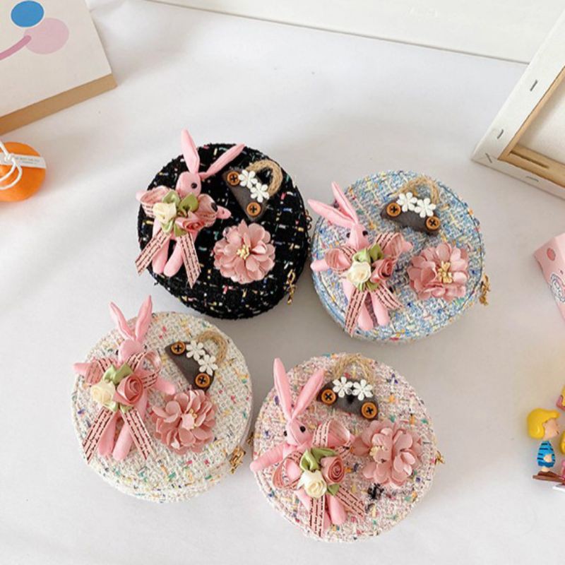 tas pesta anak cewek remaja import murah tas selempang princess anak bunga