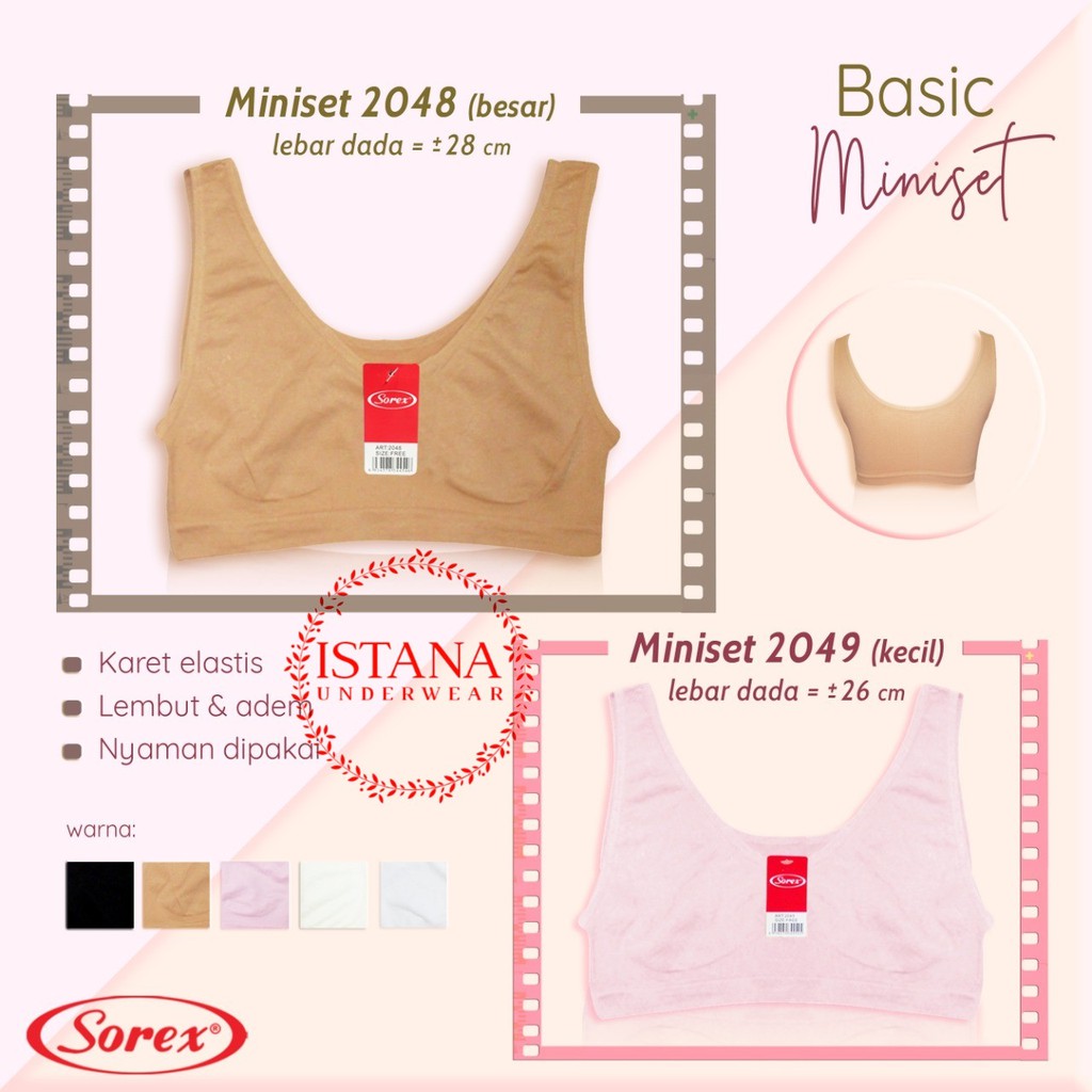 ISTANA miniset anak sorex 2048 2049 remaja bahan rajut premium / bra step 1