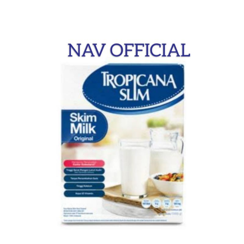 TROPICANA SLIM Non Fat Skim Milk Plain (Susu NFDM Original) 1Kg/1000gr