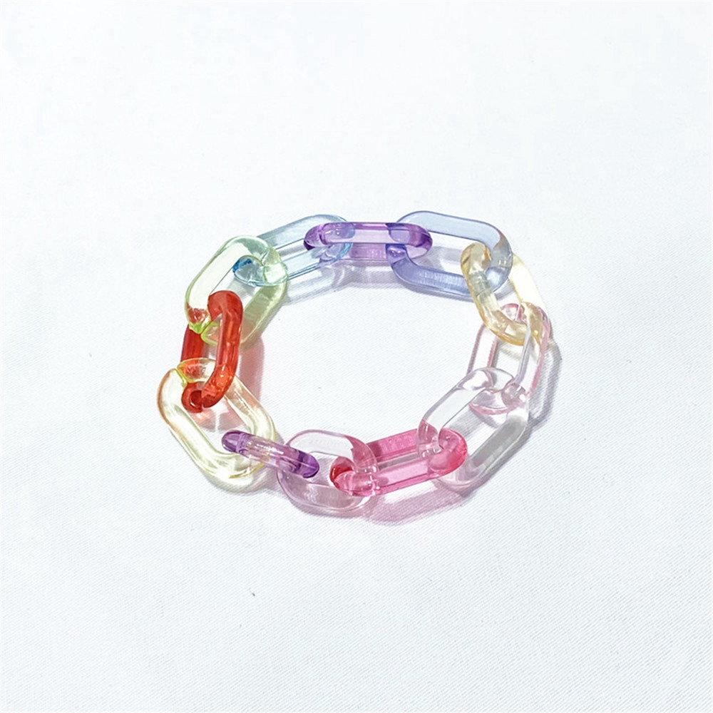 Punk Bangle Classic Hip Hop Harajuku Thick Chain Thin Double Pendant Link Round Bracelet  Jewelry