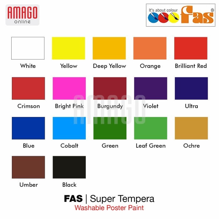 FAS - SUPER TEMPERA WASHABLE POSTER PAINT - 250 ml - BLUE