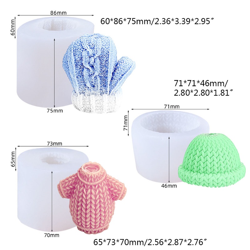 Zzz 3pcs Cetakan Plaster Silikon 3D Tema Natal Untuk Membuat Sweater Wol / Topi / Sarung Tangan