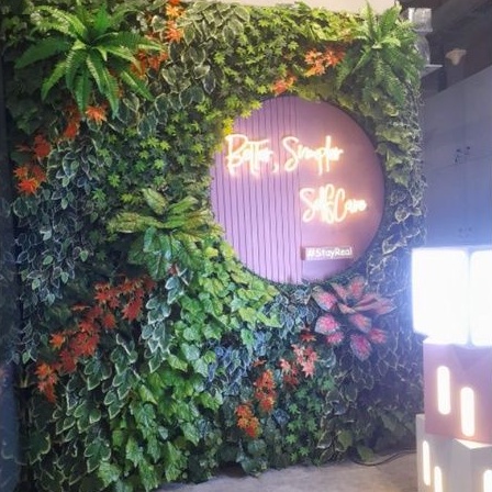 Tanaman vertikal garden daun artificial indoor outdoor daun plastik