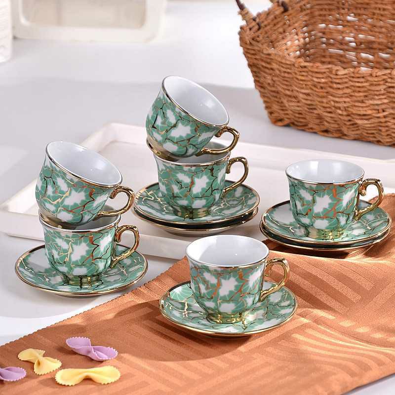 Cangkir Keramik 6 Set in 1 European Style Art Vintage-B50