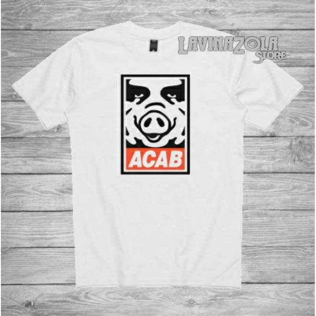 Tshirt baju kaos acab putih all corp are bastard football club persib bandung persija indonesia