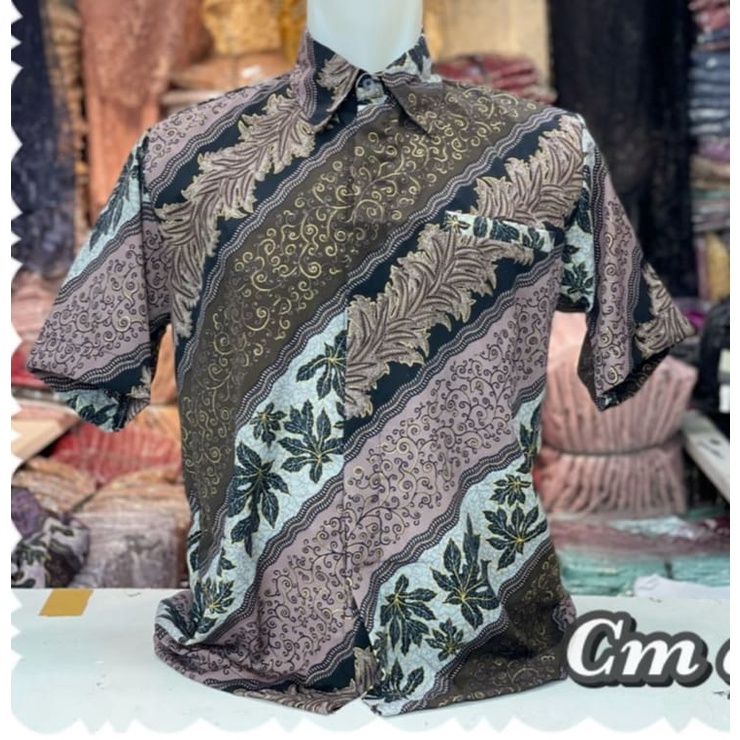 Couple batik kemeja dan rok plisket / set rok plisket dan kemeja batik / motif cm coklat