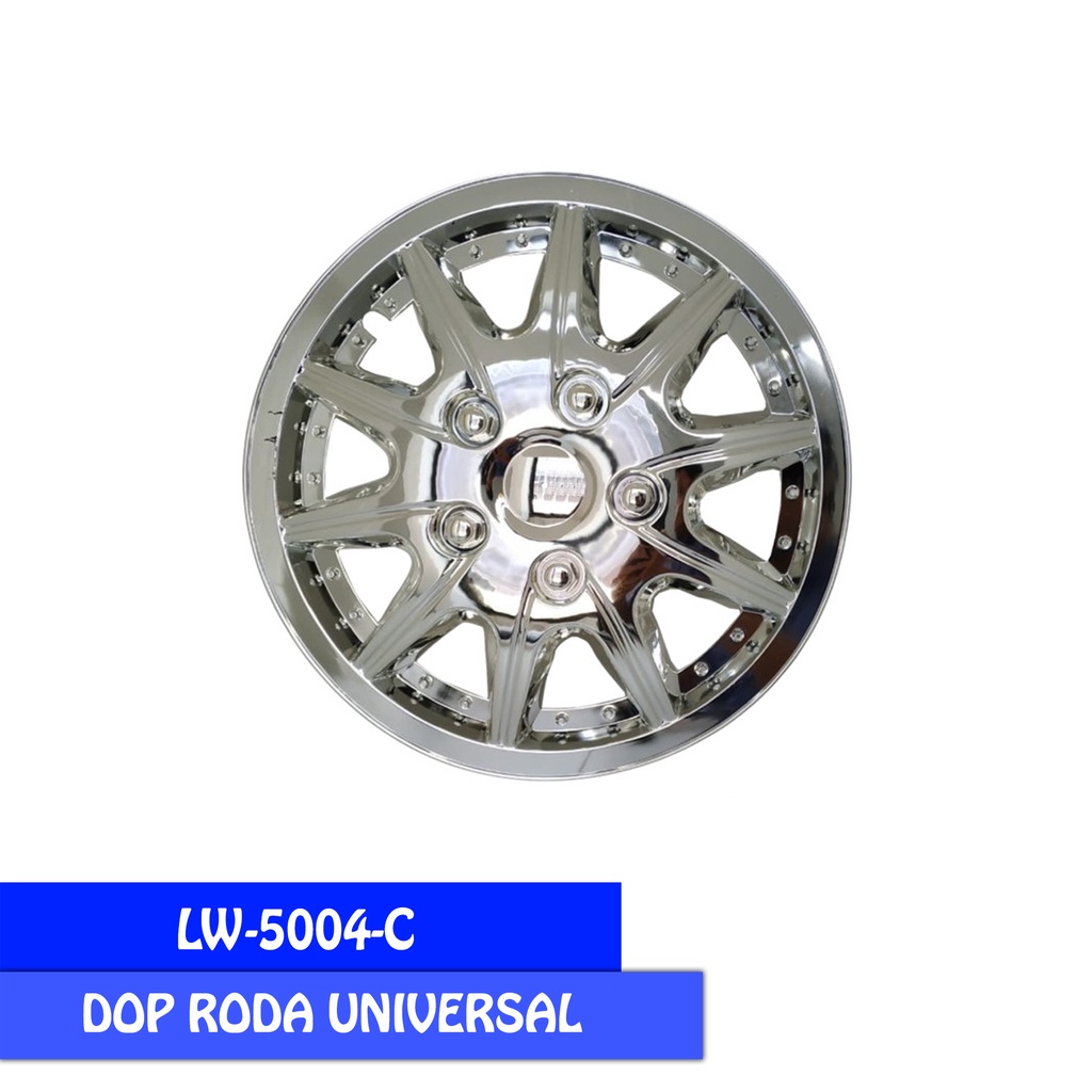 COVER VELG SPORT WHEEL DOP RODA LOWIN 5004 DESIGN 14 INCHI CHROME - 1 SET 4PCS