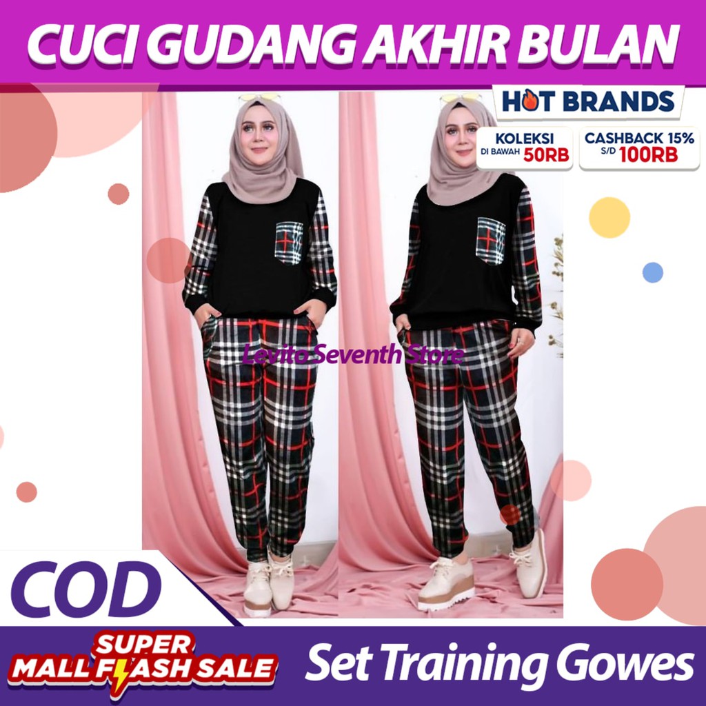 SET STELAN TRAINING GOWES ATASAN CELANA OLAHRAGA MUSLIMAH I.137100292.6957545972