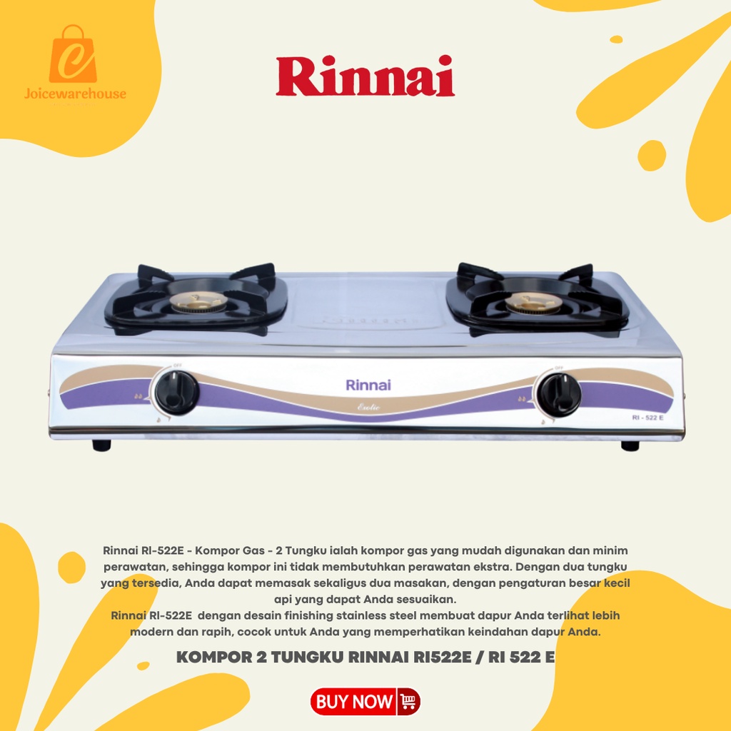 KOMPOR 2 TUNGKU RINNAI RI522E / RI 522 E