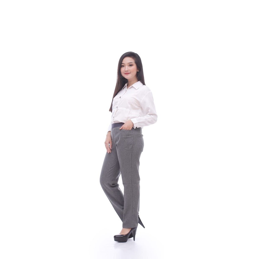 celana kerja wanita highwaist office pants jumbo