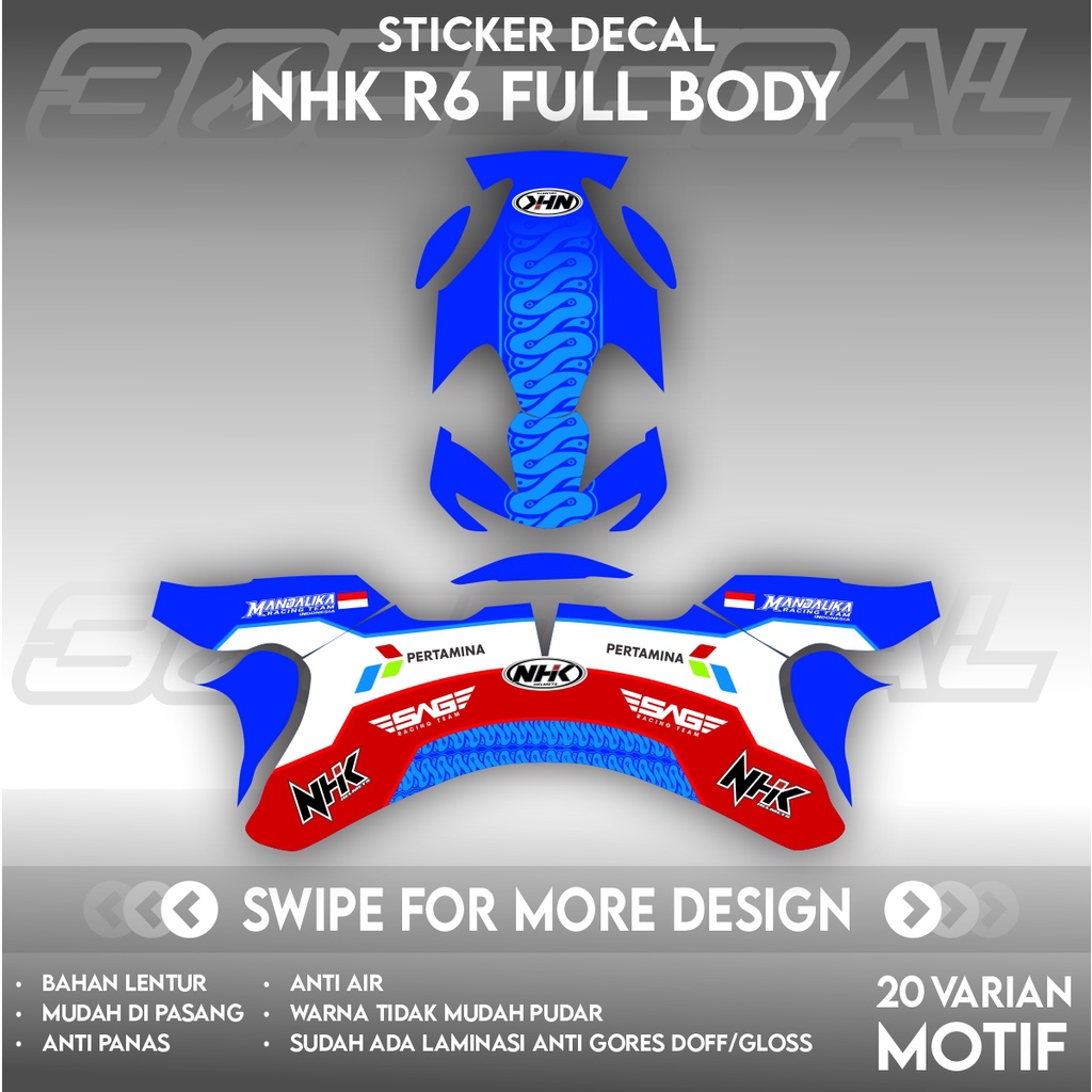 DECAL HELM NHK R6 MOTIF MANDALIKA MOTO GP