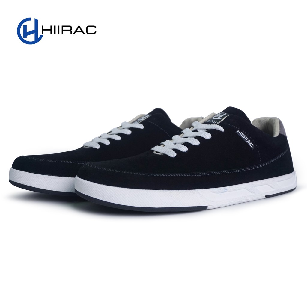 sepatu sneakers pria Casual  original Brand Hiirac H-010  warna hitam bahan suede