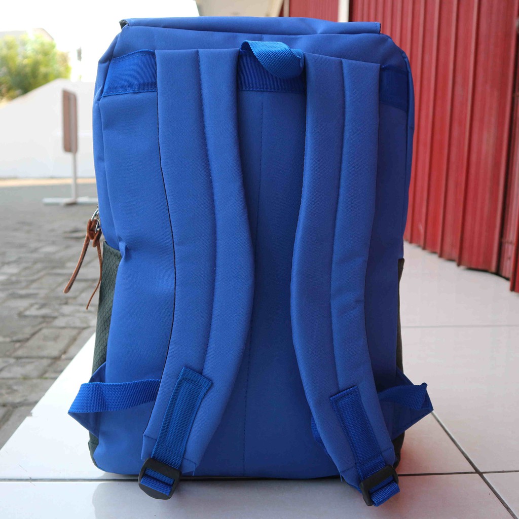 Tas Ransel Distro Extreme Biru Model Trendy Casual Kekinian Keren Kuat