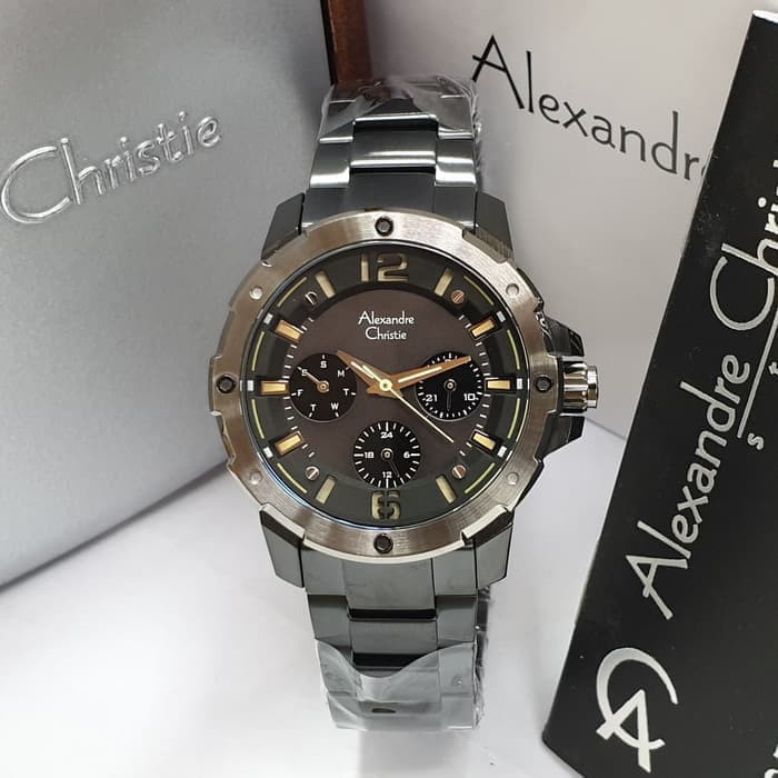 JUAL JAM BRENDED WANITA MURAH I ALEXANDRE CHRISTIE AC 6410 WANITA FULL BLACK ORIGINAL I TERLARIS I