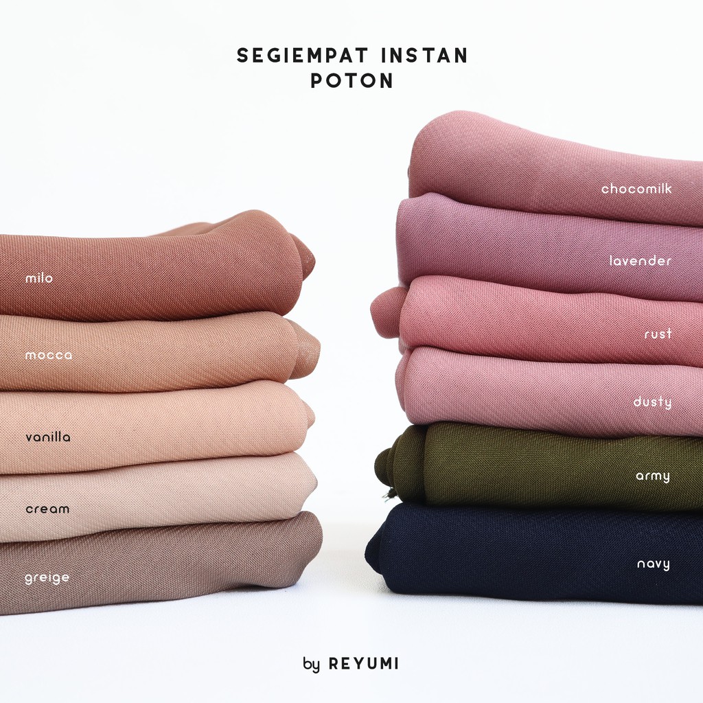 jilbab segiempat instan polycotton poton (free clip turky)