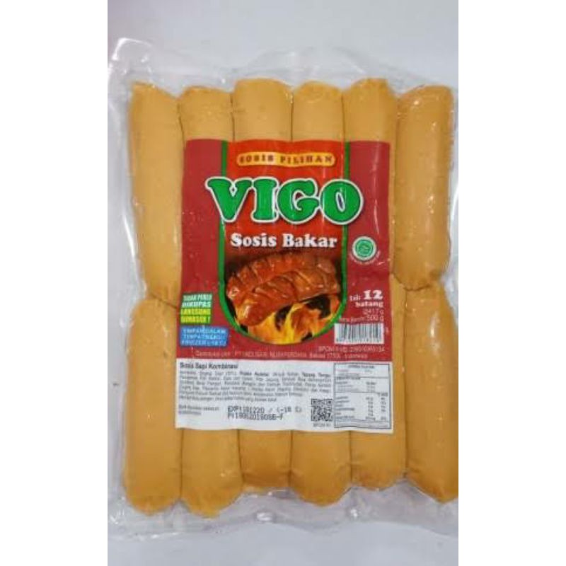 Exp Lama (COD) Vigo Sosis Bakar Sapi isi 12 / Sosis besar / sosis bakar murah / bekasi / sosis enak
