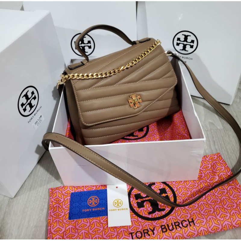 TAS TORY BURCH KIRA CHEVRON LAMBSKIN IMPORT SEMI PREMIUM QUALITY | TOP HANDLE