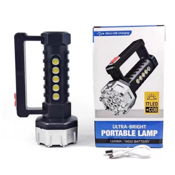 Senter Lampu Emergency 17 LED + COB 4 Mode Ultra Bright Flashlight Portable 1200MAH btrai lithium SENTER DARURAT SENTER TANGAN TERBARU MURAH BERKUALITAS (COD)