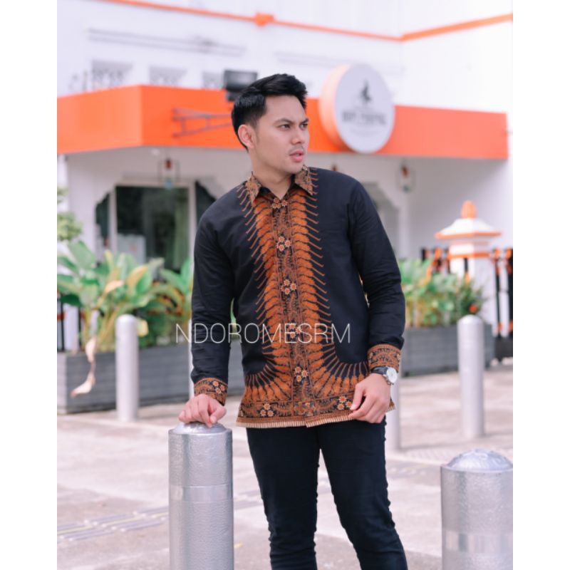 Batik abinaya hitam katun halus furing