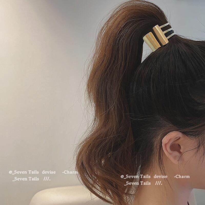 Simple High Ponytail Fixation Hairpin Fashion Gold Silver Hair Clips for Women Hair Accessories