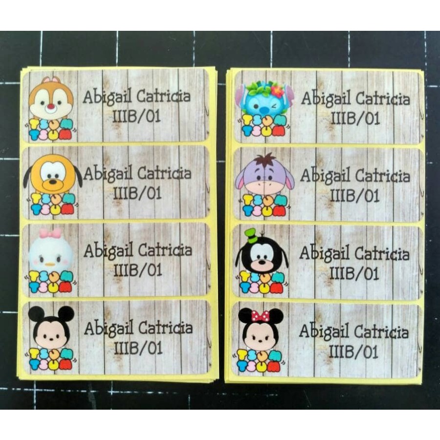 

STICKSER NAMA ANAK KAREKTER LUCU MURAH BAGUS TEMA TsumTsum Disney Sticker, Label Nama khusus untuk Buku2 Pelajaran