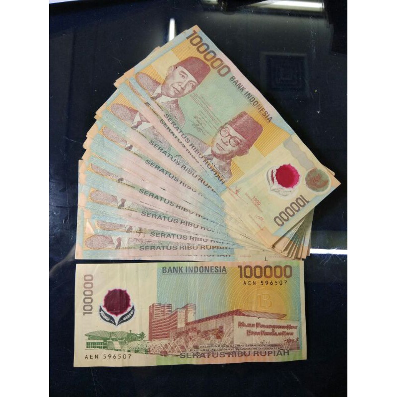 uang 100rb polymer 1999 uang 100000 plastik