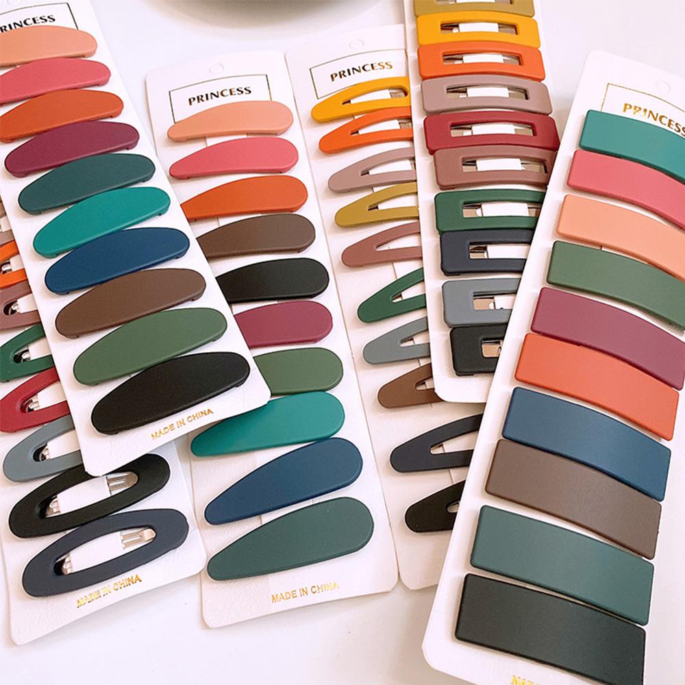 Needway  Frosted Hair Clips New Simple Hiasan Kepala Fashion 10Pcs/set Frosted Aksesoris Rambut