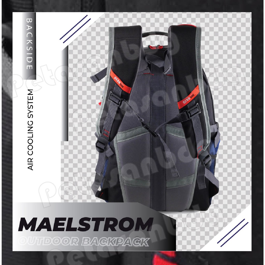 PTS - Tas Ransel Outdoor Pria Gear Bag 13114 - MAELSTROM Laptop Backpack + FREE Raincover Promo Diskon