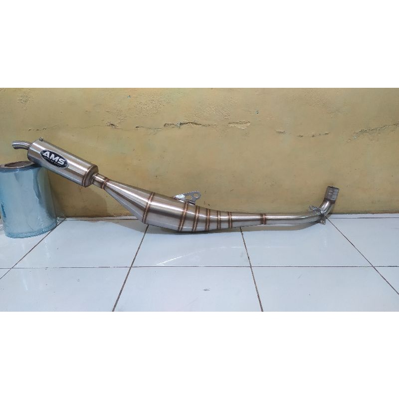 Knalpot Standar racing Fizr stainless SE AMS suara garing