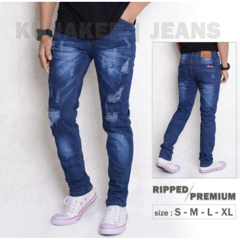 Celana Jeans Pria Panjang slim fit skiny levis hitam pensil standar reguler jumbo