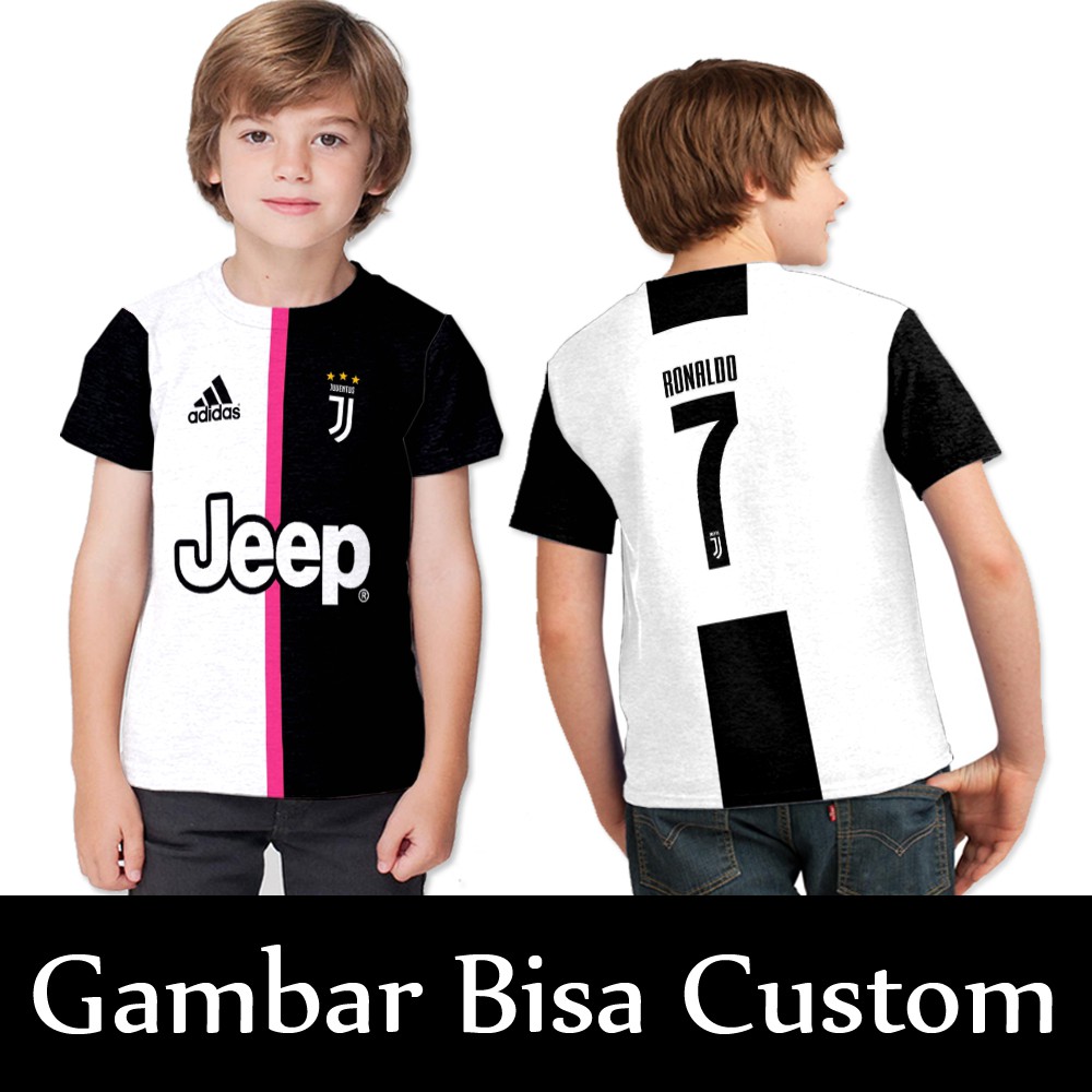 Kaos Anak Juventus F.C. Fullprint / Baju  Juventus  Bisa Pake Nama / Kaos Nama