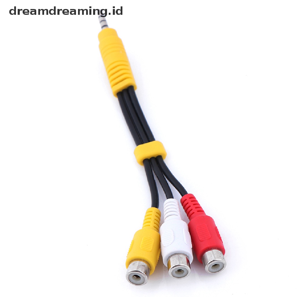1 Pc Kabel adapter audio video AV mini aux 3.5mm male to 3 RCA female