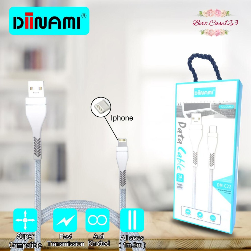 BM081 C22 diinami Kabel data cable charger original ready Micro 1phone tipe c 1 2 3 meter 3Amper BC2125