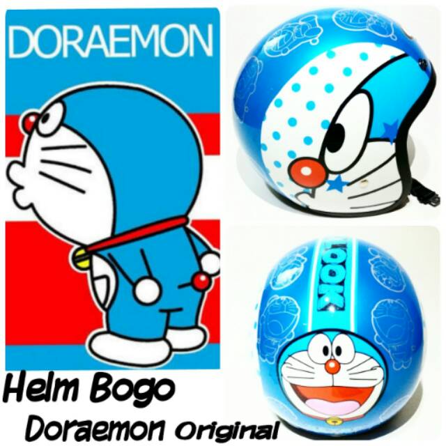 Helm Bogo berkarakter doraemon Original SNI + kaca BOGO