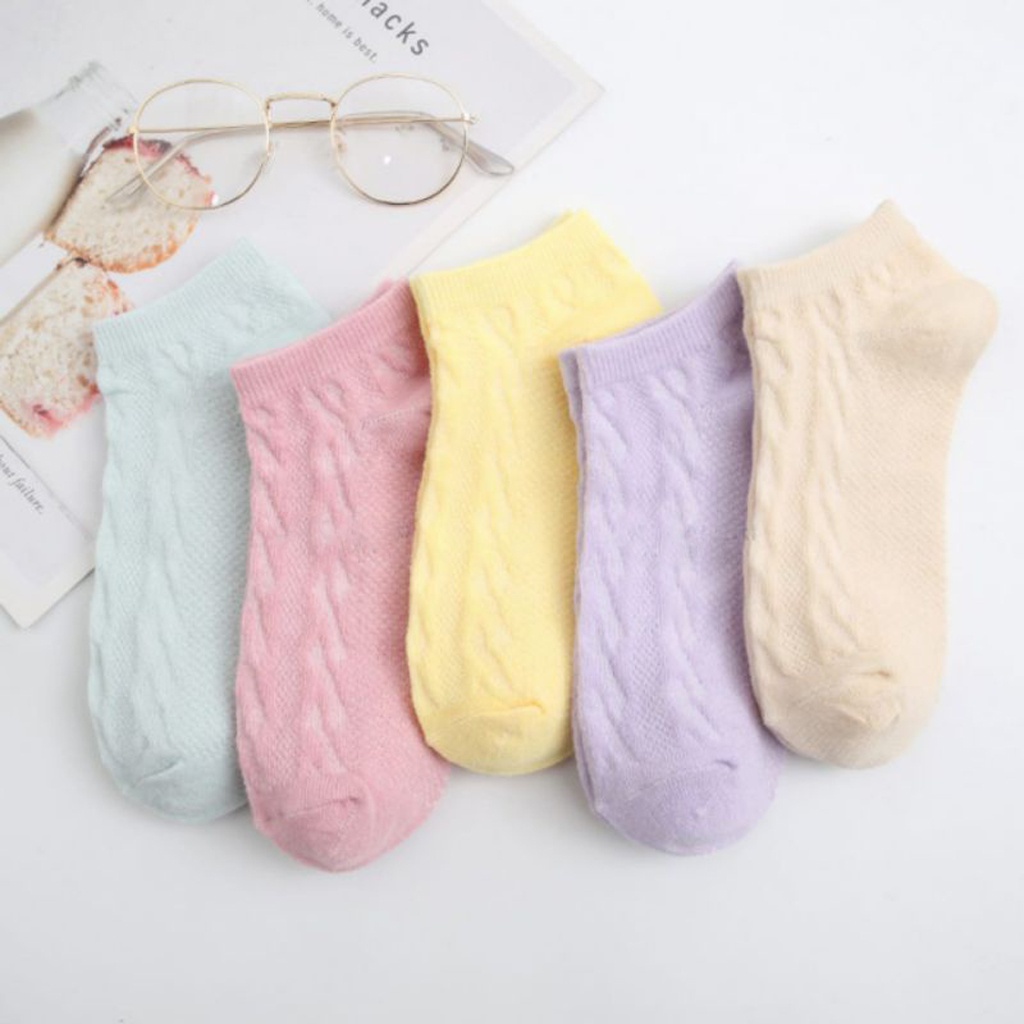 INFY - Kaos Kaki Wanita Motif Pattern Rajut Polos Fashion Korea Women Sock Import Murah KK014