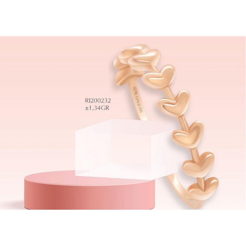 Cincin Sandra Dewi Gold Valentine Golden Love Series RI200232 Kadar 18K 755