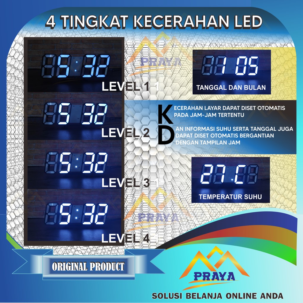 Jam LED Digital Minimalis Jam Meja Dan Dinding Wall Clock Table