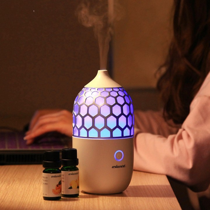 H49 Honeycomb Ultrasonic Diffuser Humidifier 7 LED Light 90ML