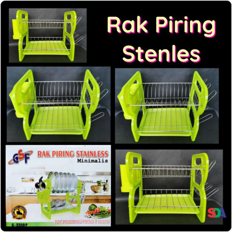 GSF Rak Piring Stainless 2 Susun Tingkat Minimalis G-3350P