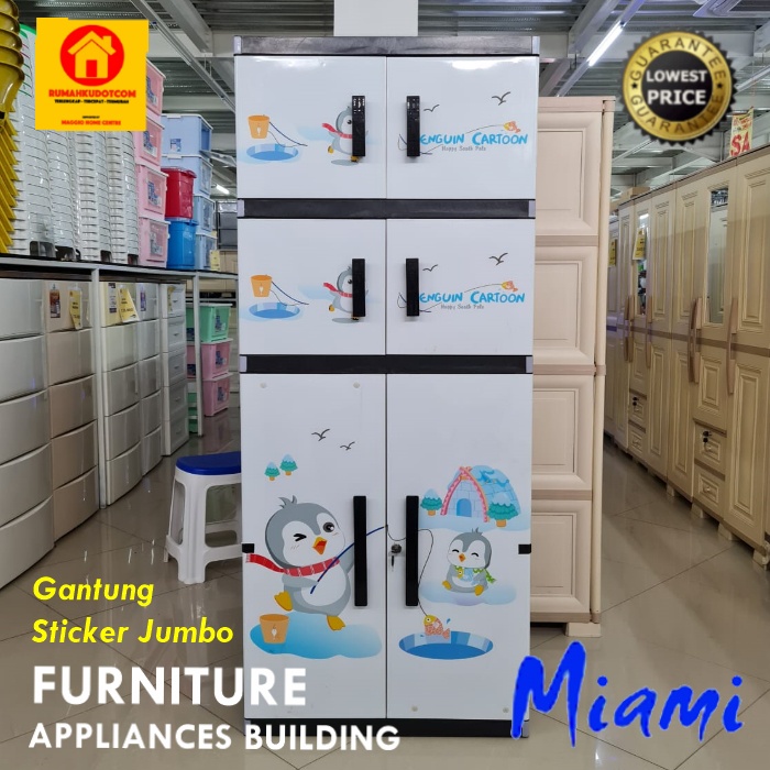 LEMARI PAKAIAN PLASTIK 2 PINTU - LEMARI BAJU PLASTIK - LEMARI PLASTIK - GTS - MIAMI