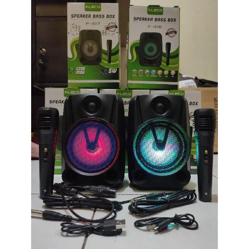 COD Speaker Bluetooth Karoke Fleco F-416/417 Super Bass 4 inch Bonus Mic