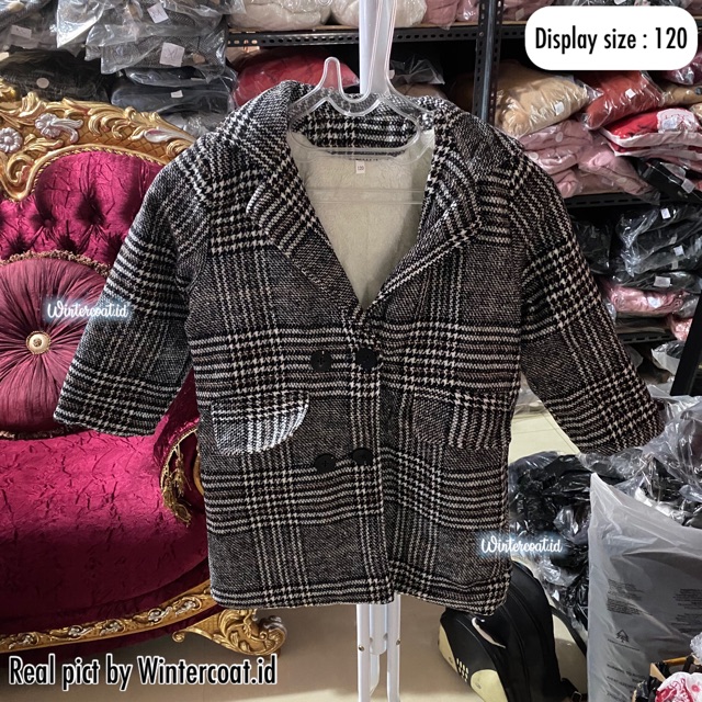 CHLOE Wool coat plaid for kids mantel anak cewek wol hangat jaket perempuan winter musim dingin